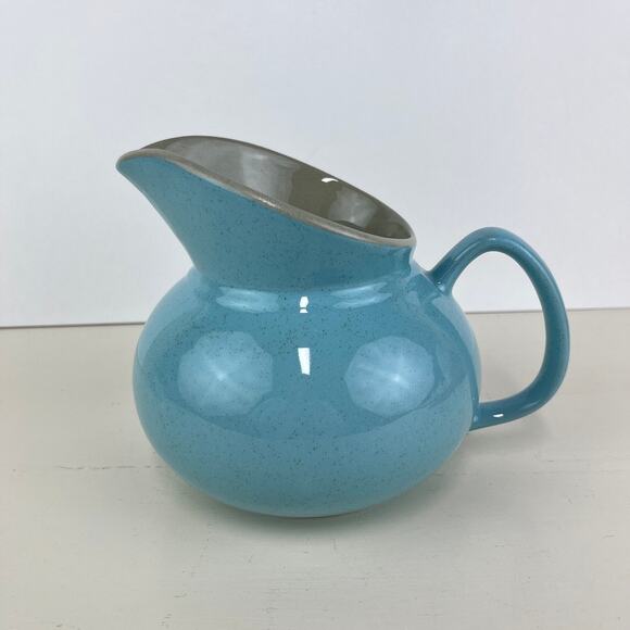 Harker Pottery Harkerware Blue Mist Speckled Pitcher - Picture 1 of 9